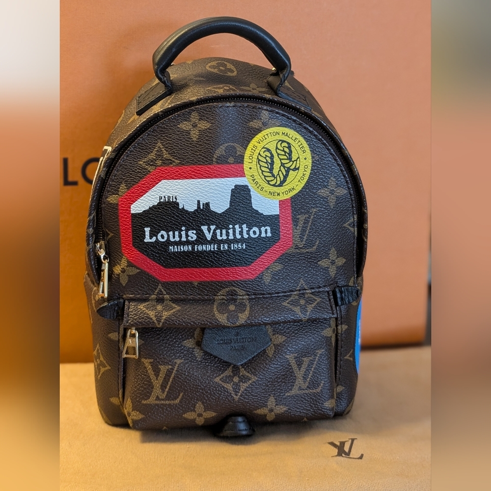 LOUIS VUITTON 2016 Monogram palm Spring Mini "World Tour"